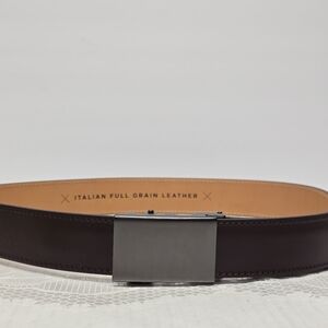 Mission Brown Genuine Leather Men's Ratchet Belt Minimalist Preppy